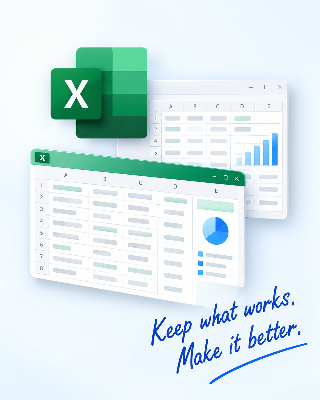 Microsoft Excel spreadsheets and reporting workbooks.